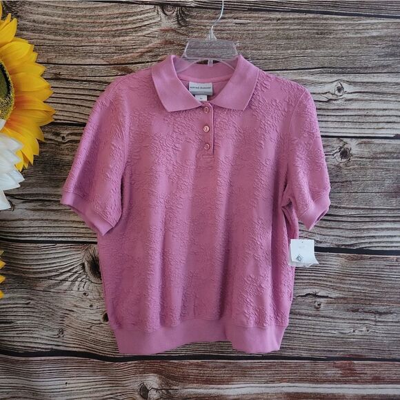"Alfred Dunner " Woman's Short Sleeve Top pullover pink Size: PL NWT - Picture 1 of 5